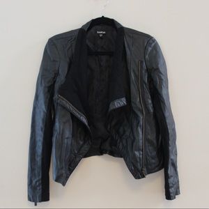 bebe Black Faux Leather Jacket Small